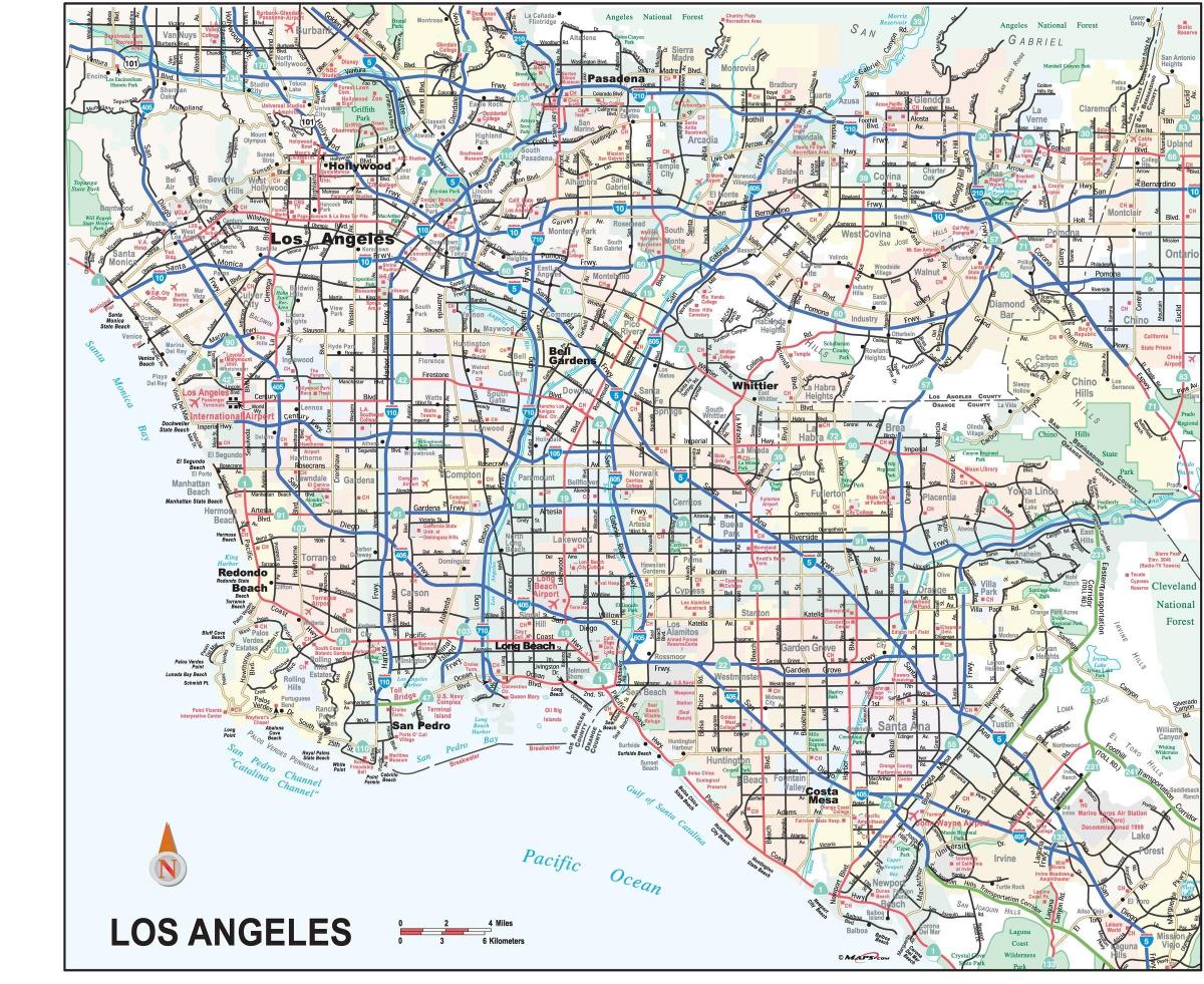 El mapa de calles de Los Ángeles