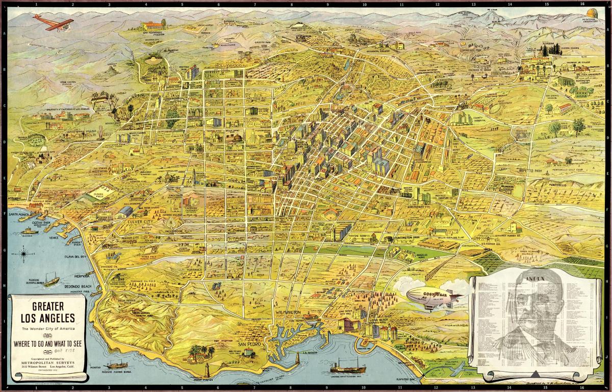 Mapa antiguo de Los Ángeles