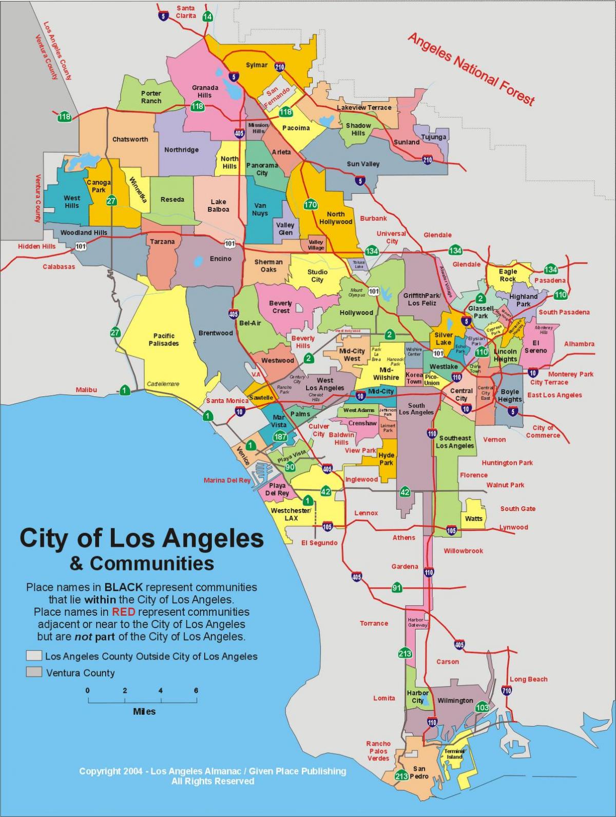 Mapa de los barrios de Los Ángeles