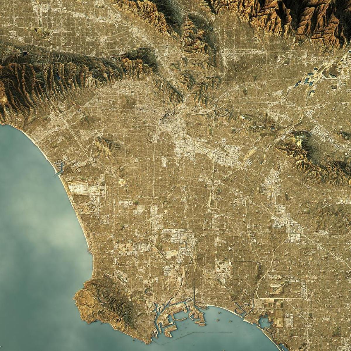 Mapa de elevación de Los Ángeles